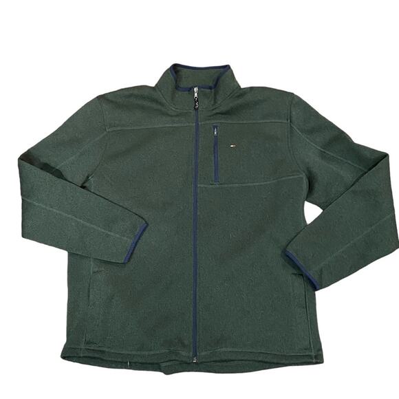 Tommy Hilfiger Mens XXL Dark Green Fleece Full Zip Jacket - Picture 1 of 8